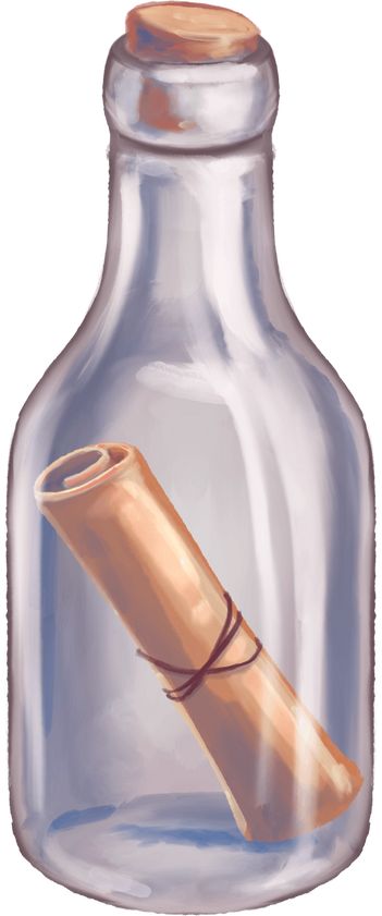 Bottle with a Letter Message